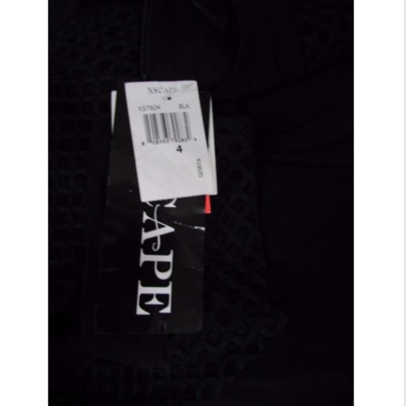 Xscape Black Mesh Cutout Long Sleeve Gown - Picture 8 of 8